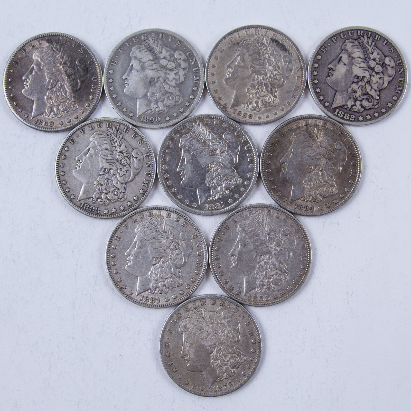 1870s, 1880s, and 1890s Morgan Silver Dollar Set