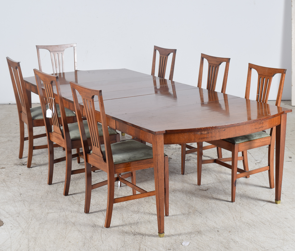 Inlaid Walnut Veneer Arts and Crafts Style Dining Set Flint's Fine Furniture