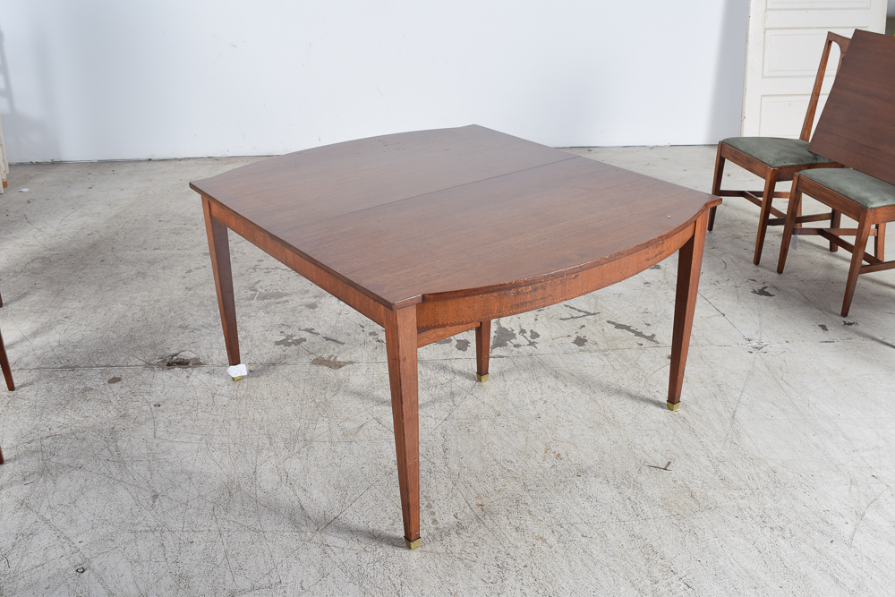 Inlaid Walnut Veneer Arts and Crafts Style Dining Set Flint's Fine Furniture