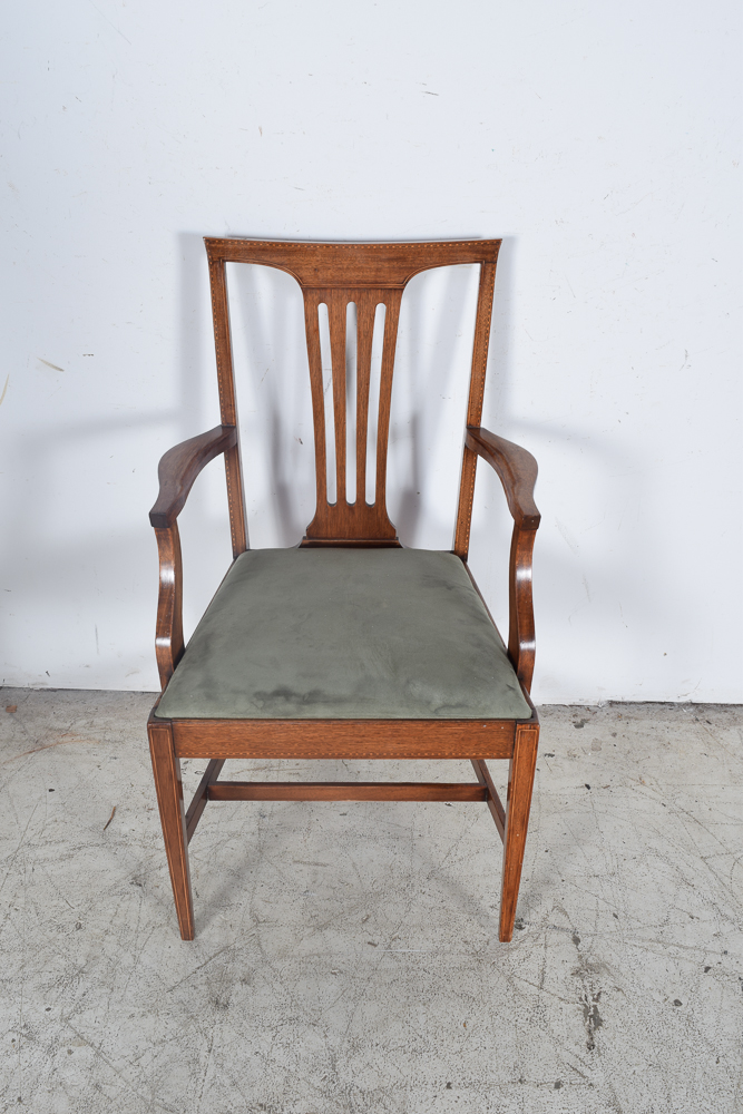 Inlaid Walnut Veneer Arts and Crafts Style Dining Set Flint's Fine Furniture