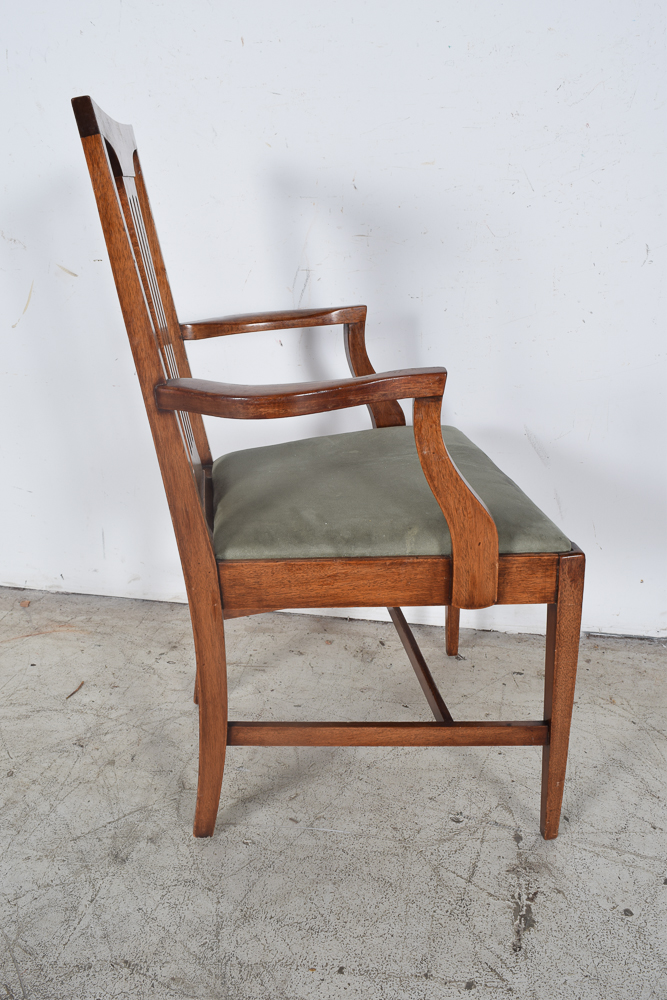 Inlaid Walnut Veneer Arts and Crafts Style Dining Set Flint's Fine Furniture