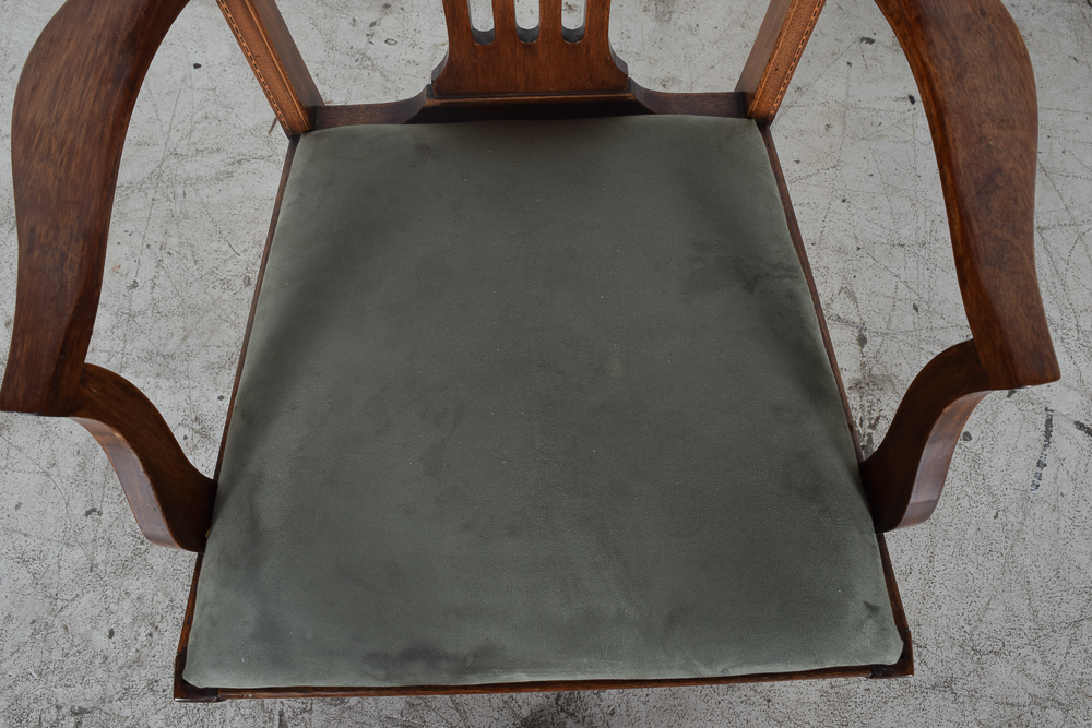 Inlaid Walnut Veneer Arts and Crafts Style Dining Set Flint's Fine Furniture