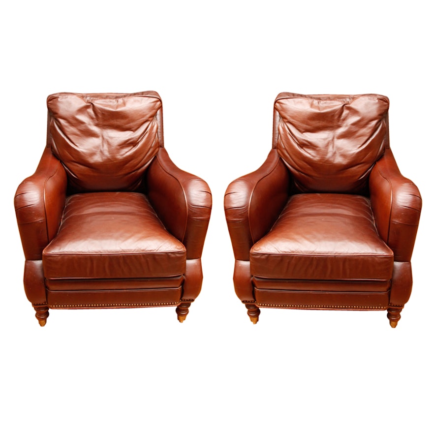 Leather Armchairs by Wesley Hall