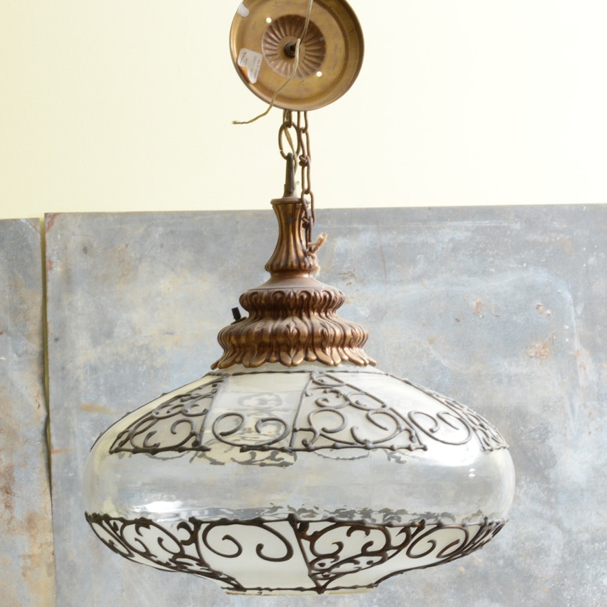 Leaded Globe Style Vintage Light Pendant