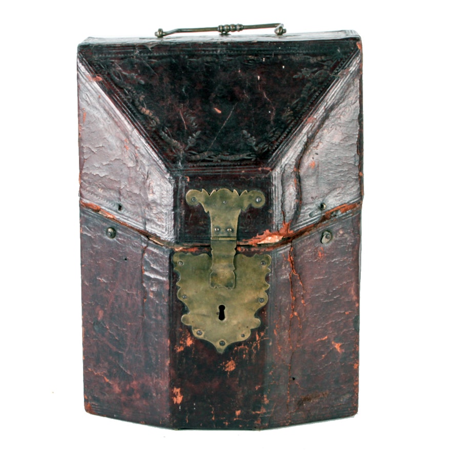 Vintage Leather-Covered Box