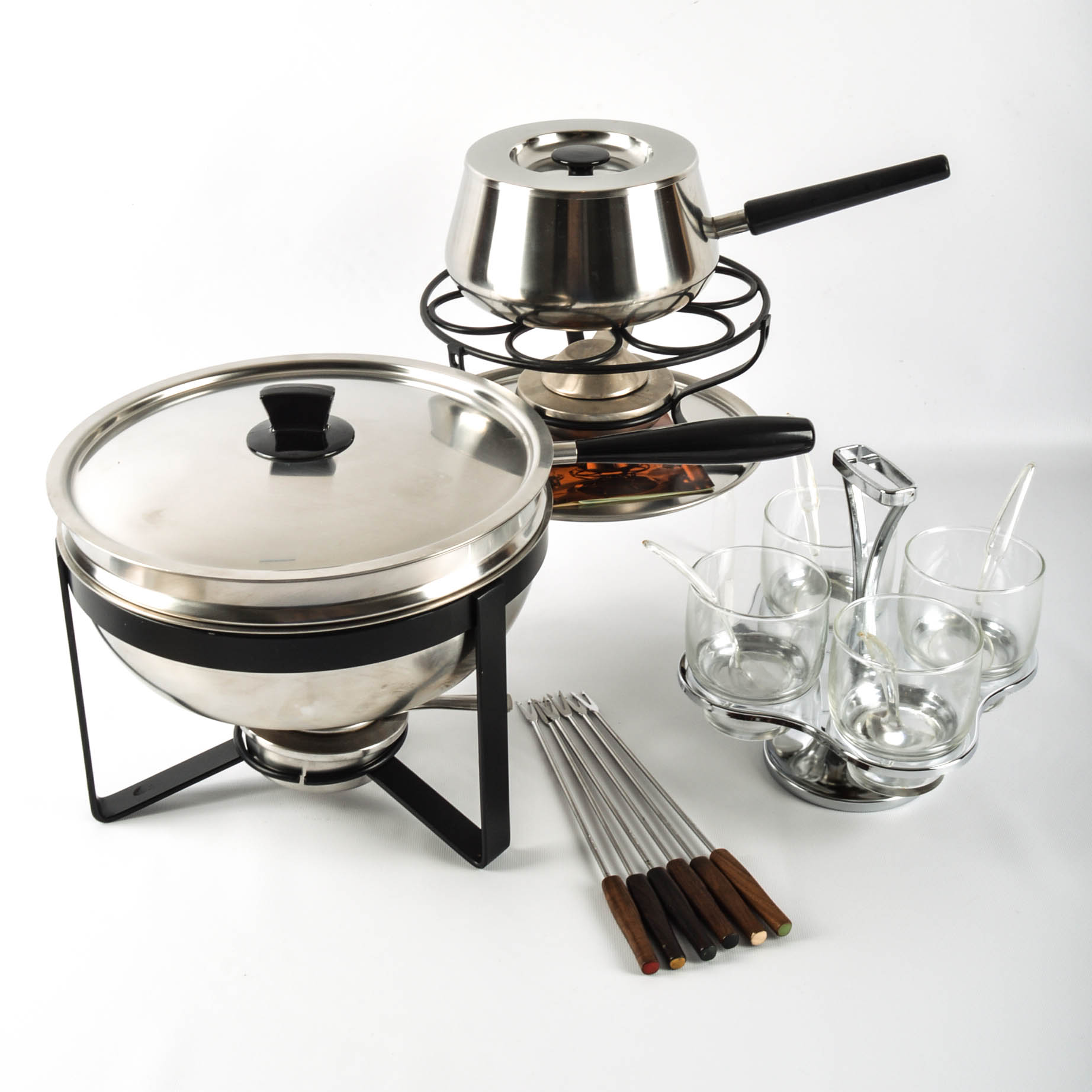 Vintage Sigg Fondue Pot and Buffet Items