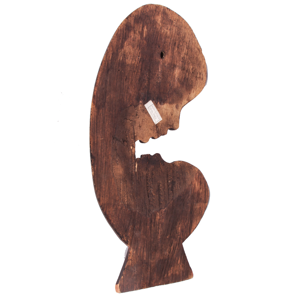 African Handcrafted Mother and Child Wood Carving