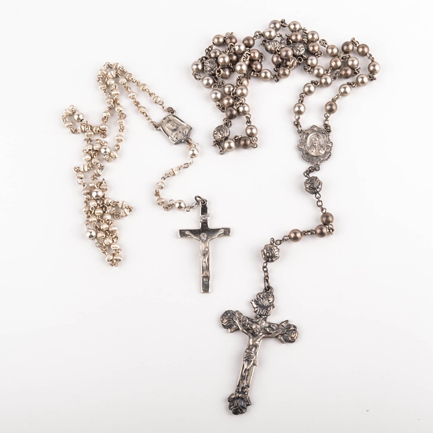 Vintage Creed Sterling Silver Rosaries