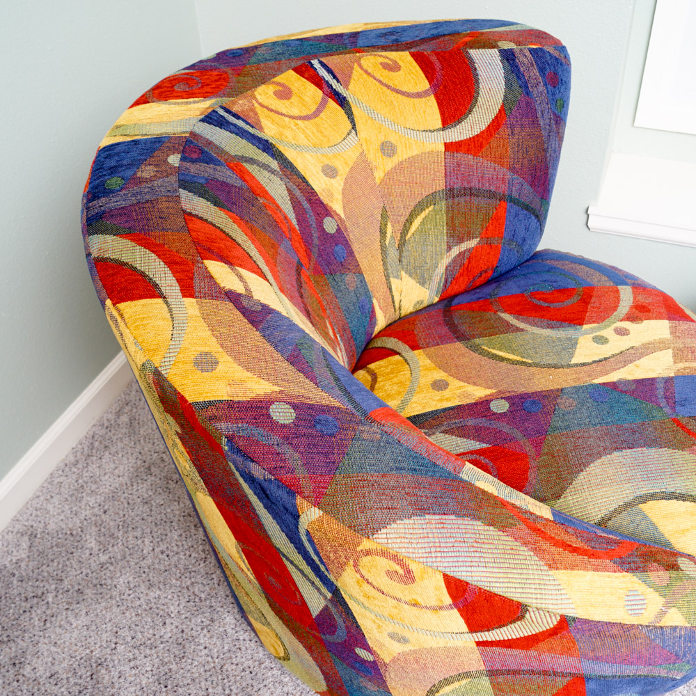 Colorful Contemporary Chair and Ottoman