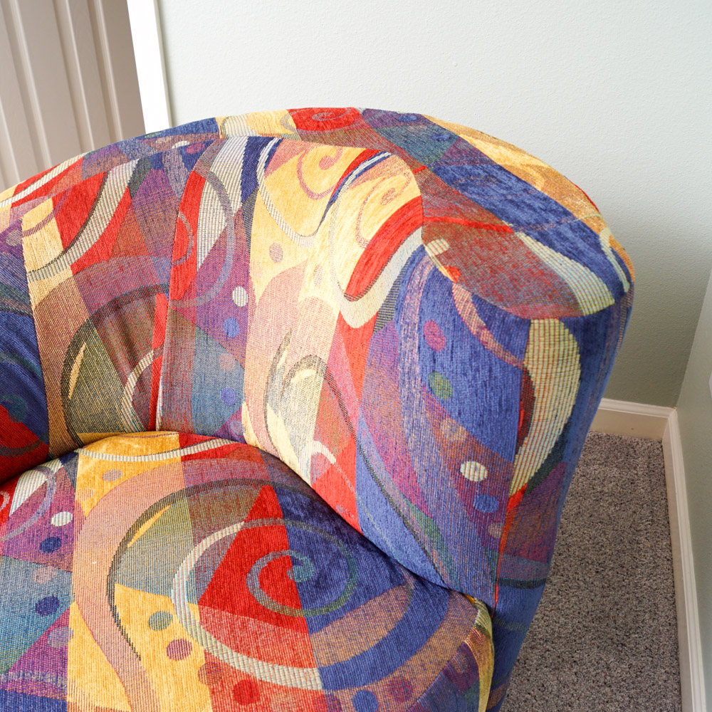 Colorful Contemporary Chair and Ottoman