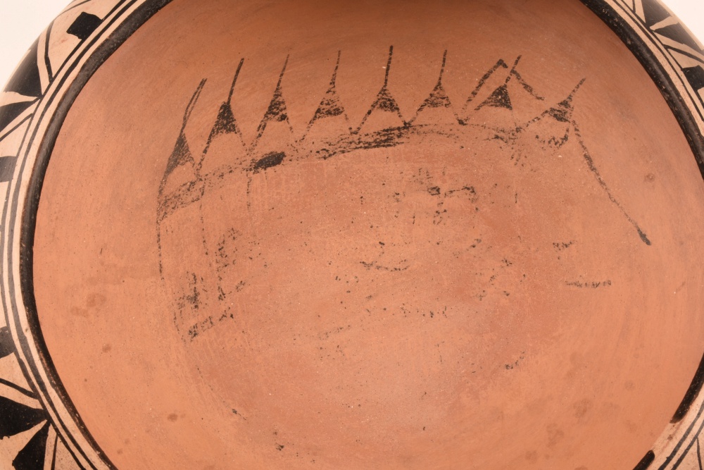 20th Century Santo Domingo Pottery Bowl and Canteen