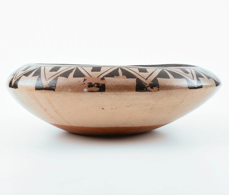 20th Century Santo Domingo Pottery Bowl and Canteen