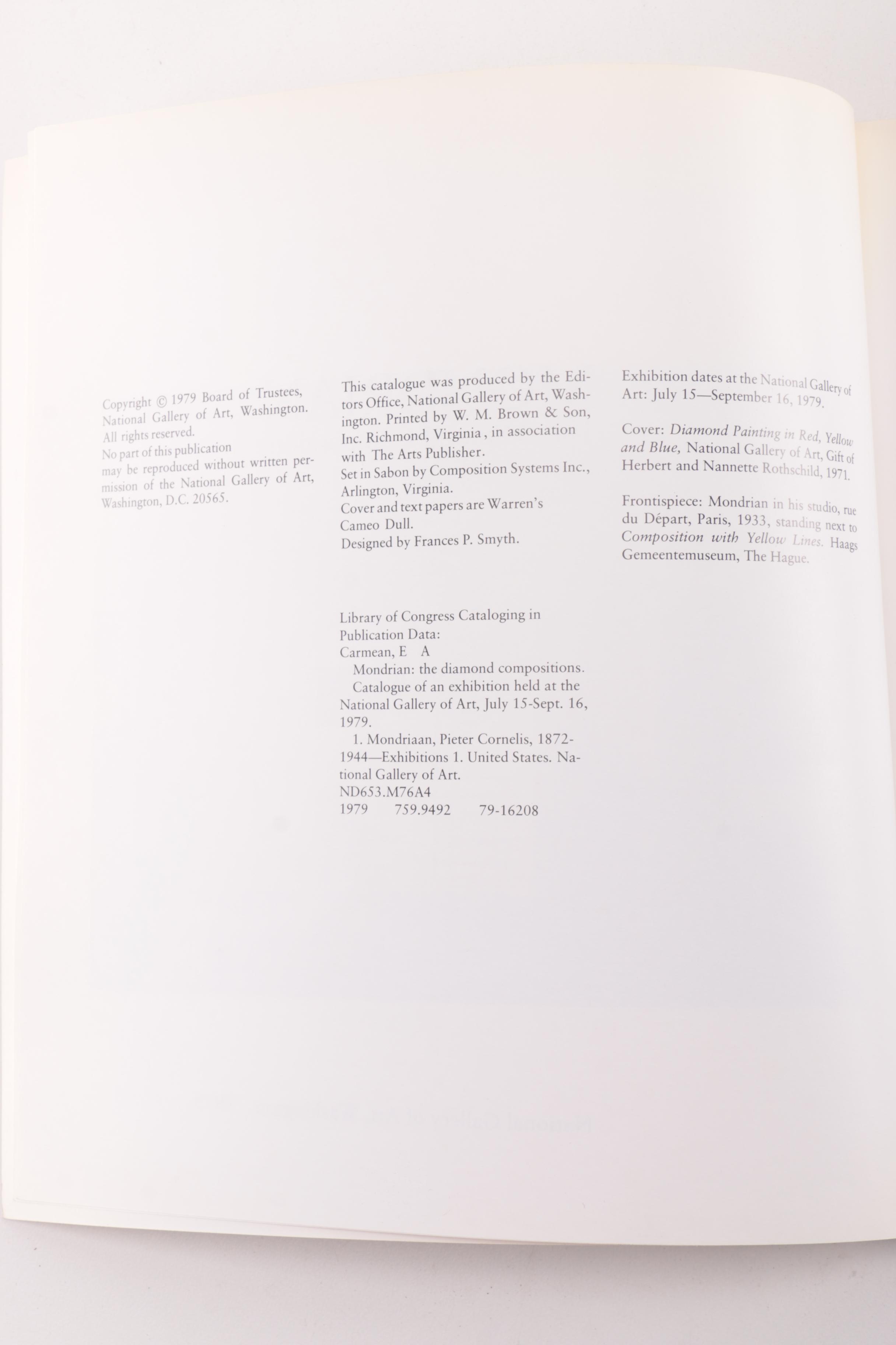 Art Exhibition Catalogs Including "Mondrian: The Diamond Compositions"