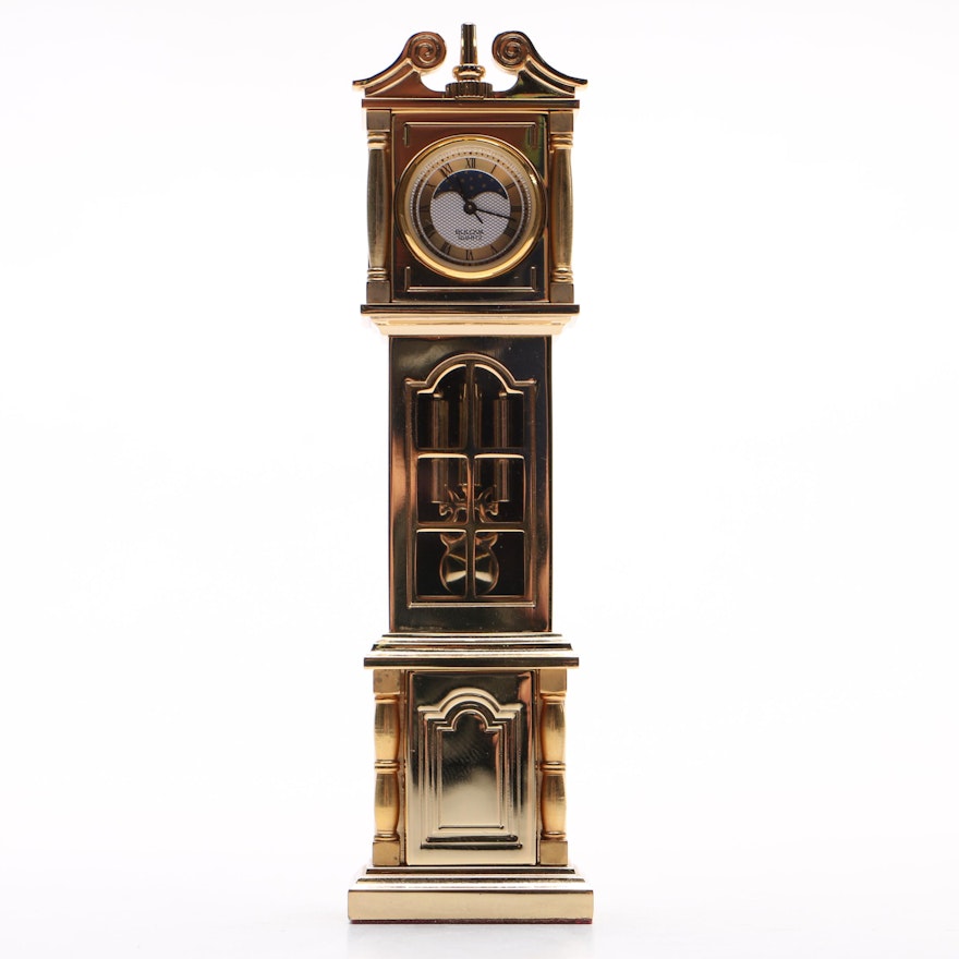 Bulova Brass Miniature Tall Case Clock