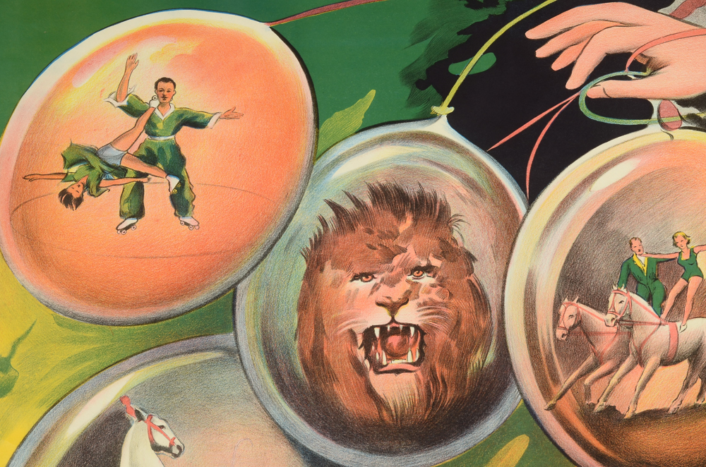 Original 1930s English Circus Clown Poster by Willson's Show Printers