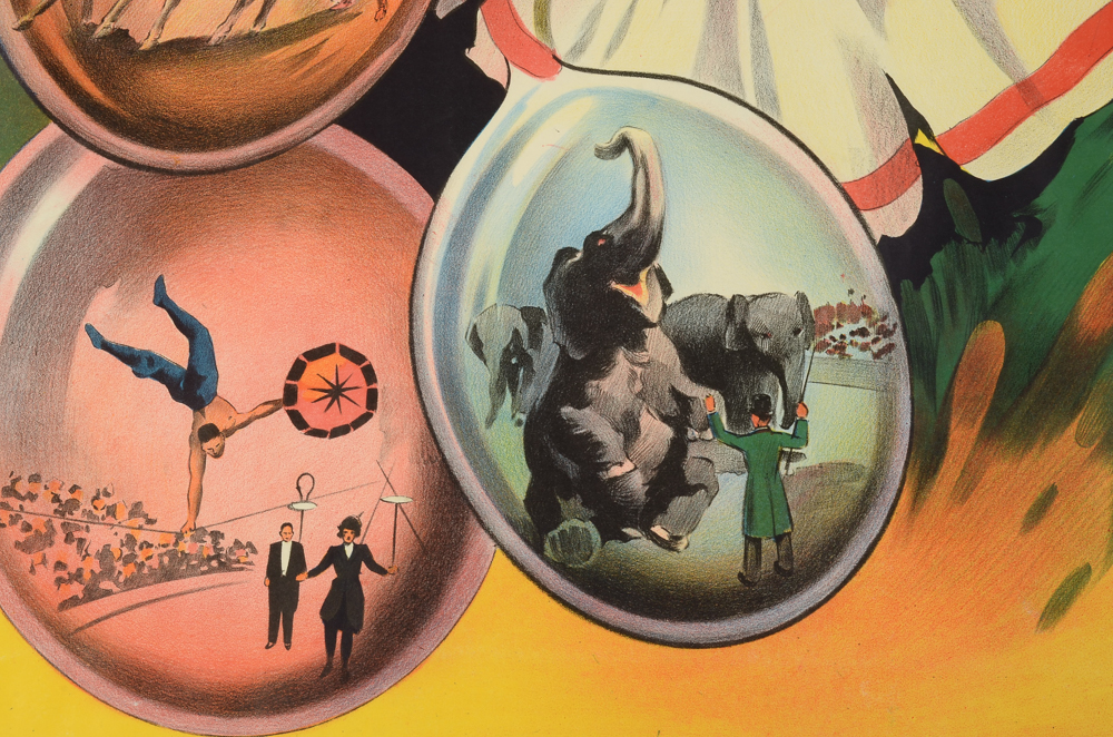 Original 1930s English Circus Clown Poster by Willson's Show Printers