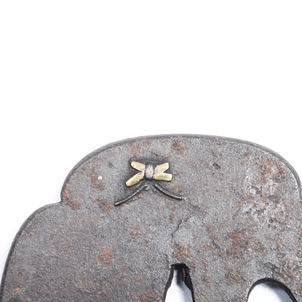 Antique Japanese Tsuba Sword Guard with Bat