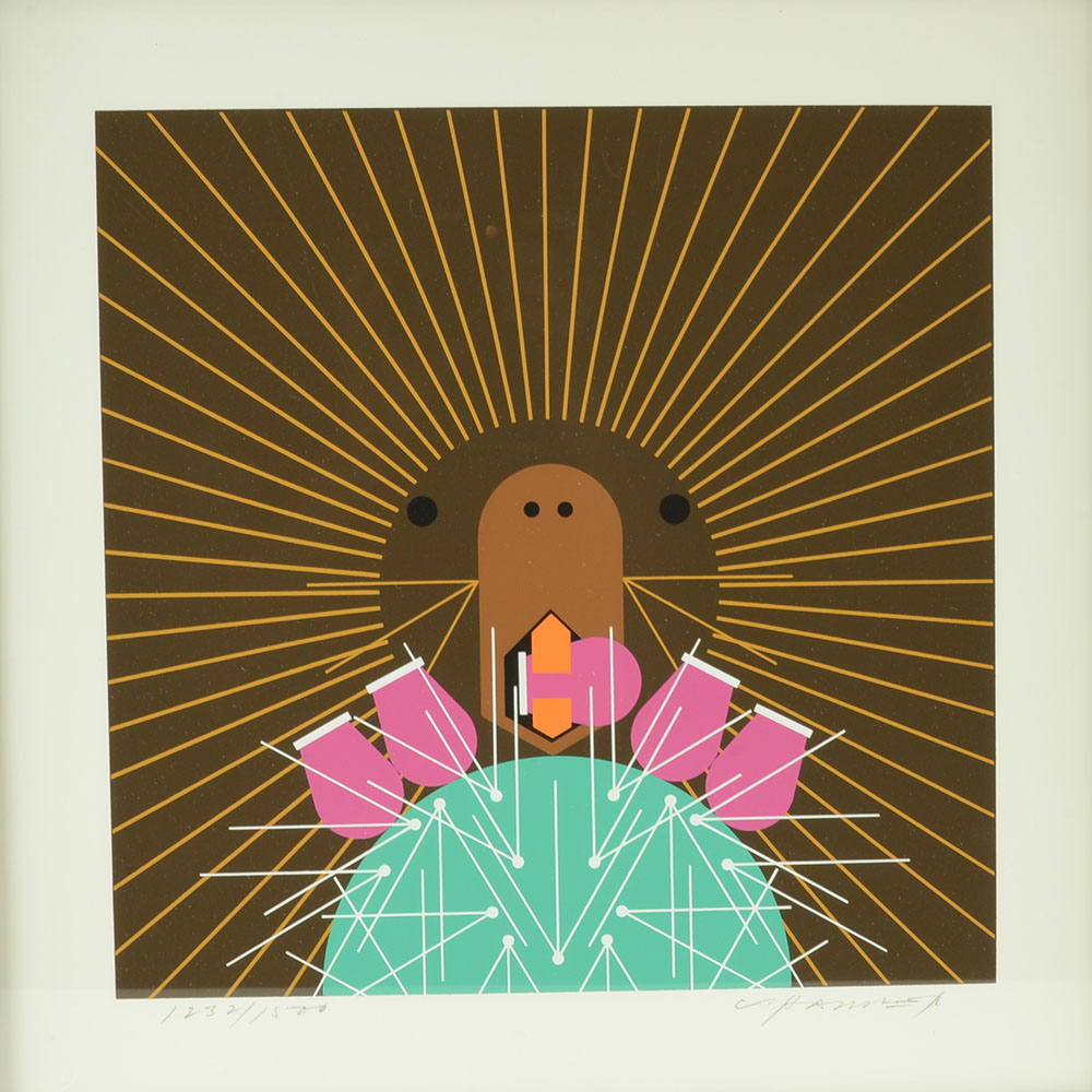 Charley Harper Signed Limited Edition Serigraph "Prickly Pair"