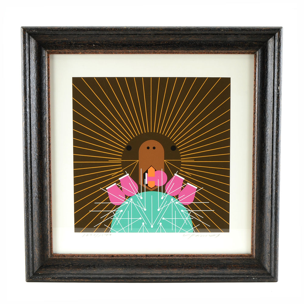 Charley Harper Signed Limited Edition Serigraph "Prickly Pair"