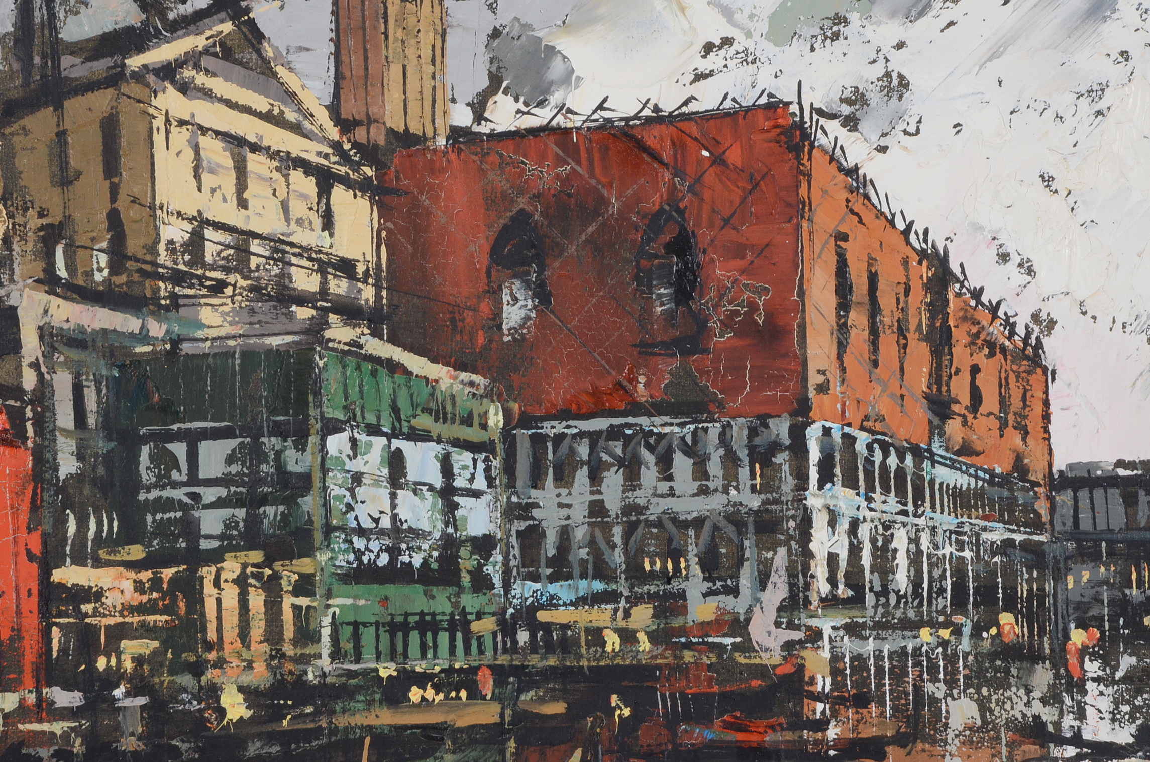 A. Girard Original Acrylic and Oil on Canvas "Venice Canal"