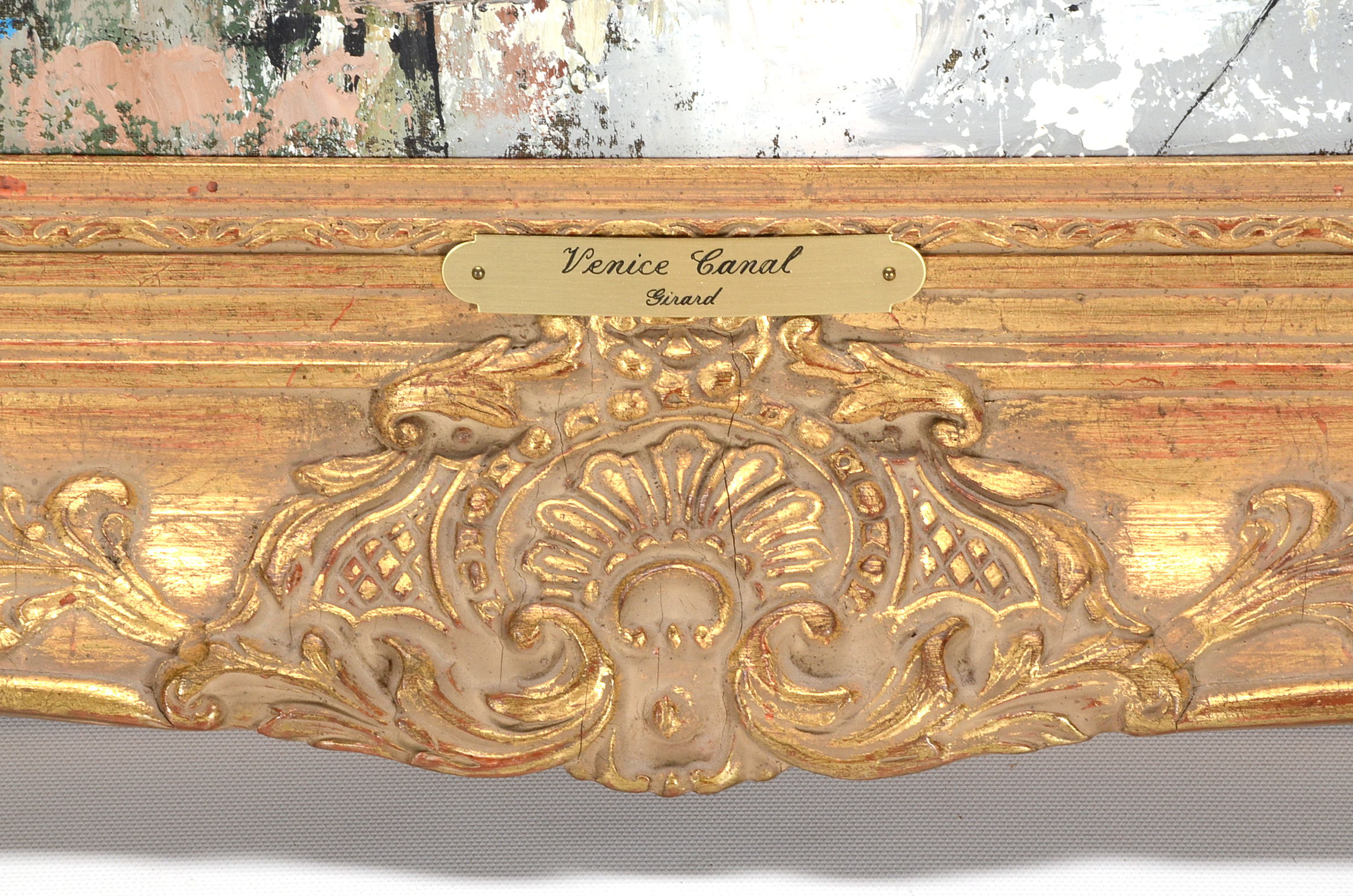 A. Girard Original Acrylic and Oil on Canvas "Venice Canal"