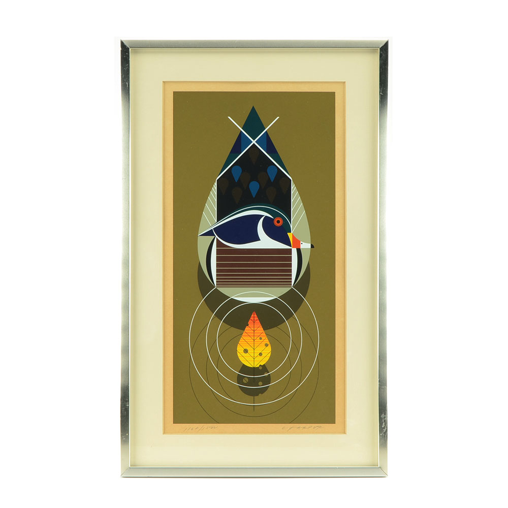 Charley Harper 1973 Signed Limited Edition Serigraph "Best Dressed (Wood Duck)"