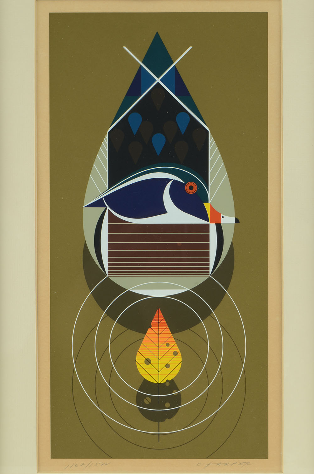 Charley Harper 1973 Signed Limited Edition Serigraph "Best Dressed (Wood Duck)"