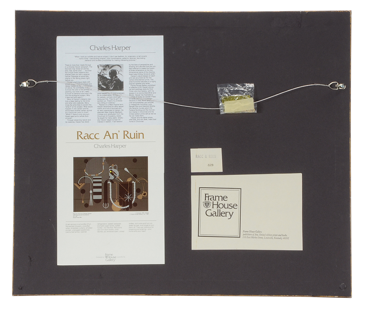 Charley Harper Signed Limited Edition Serigraph "Racc An' Ruin"