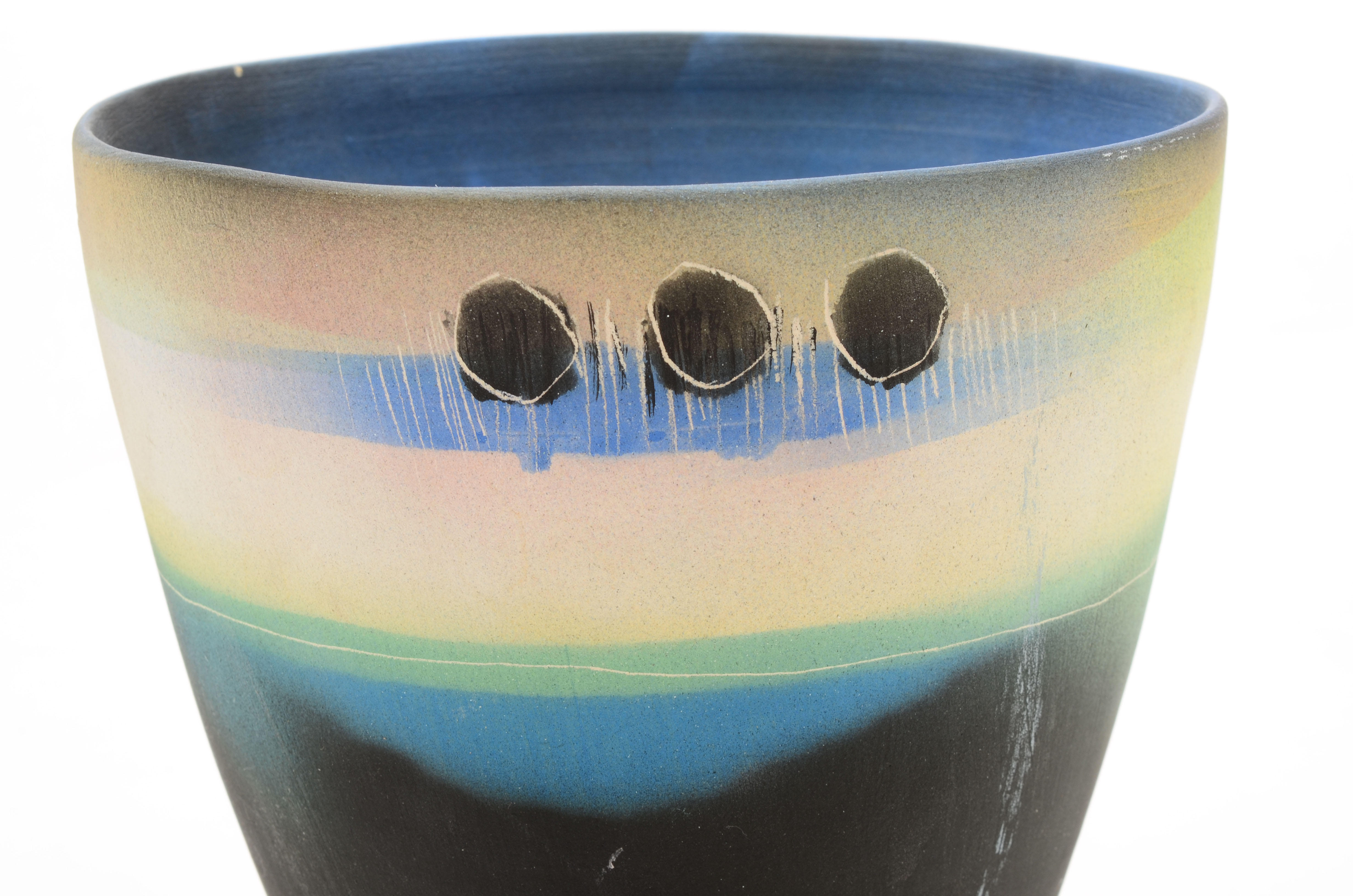 Contemporary Hand Thrown and Hand Painted Vase