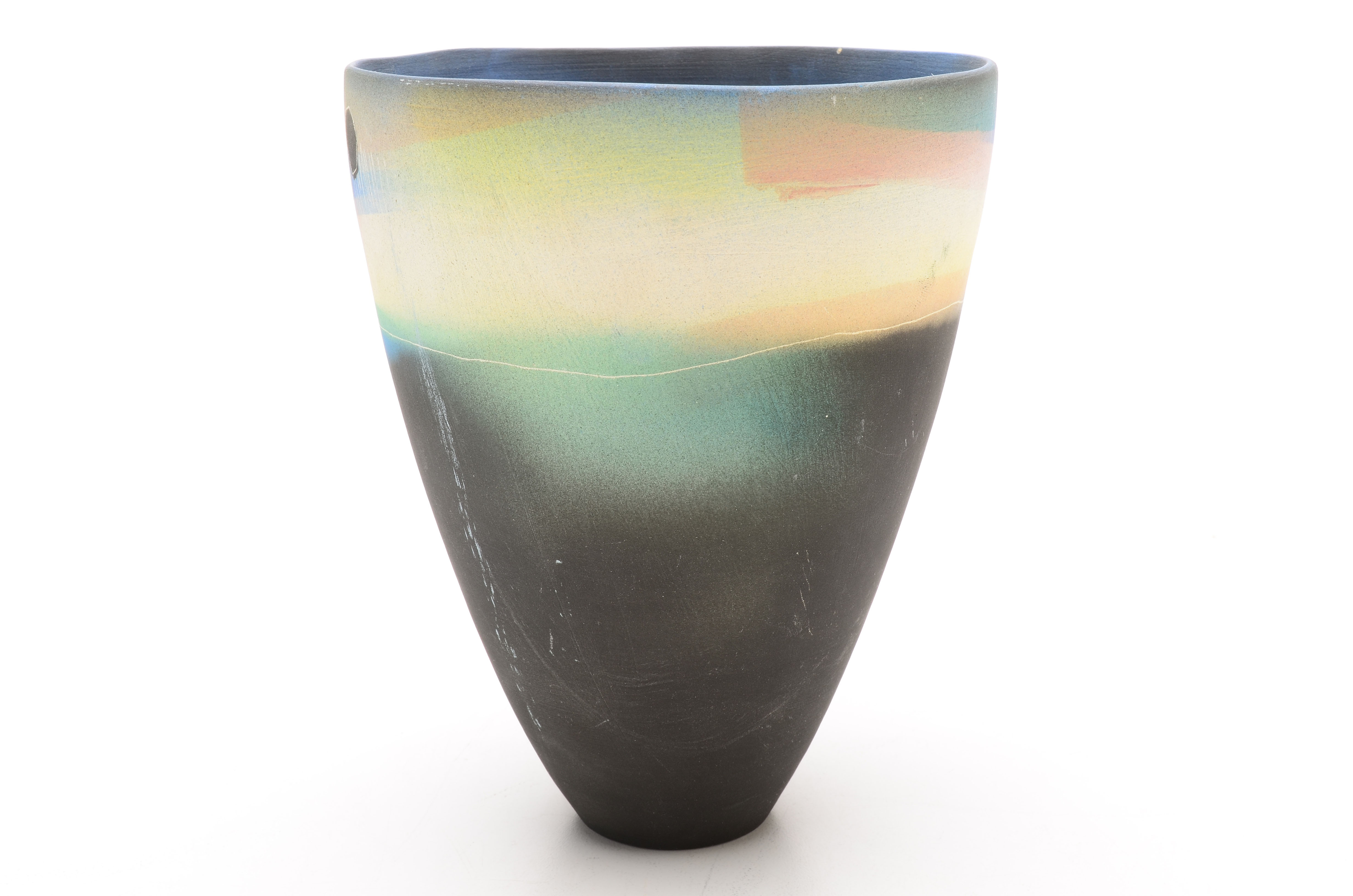 Contemporary Hand Thrown and Hand Painted Vase