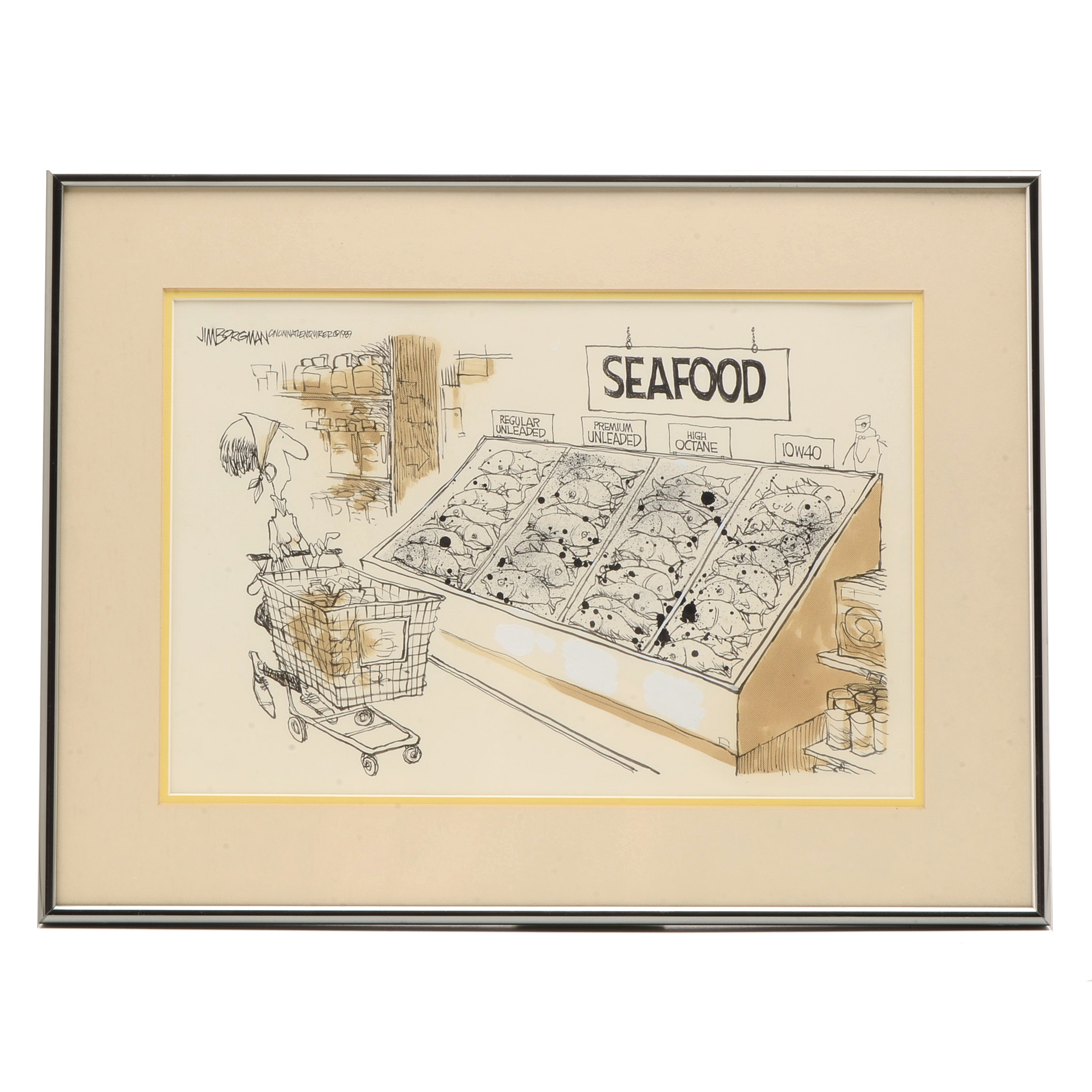 Jim Borgman Original 1989 Ink Cartoon Illustration for Cincinnati Enquirer