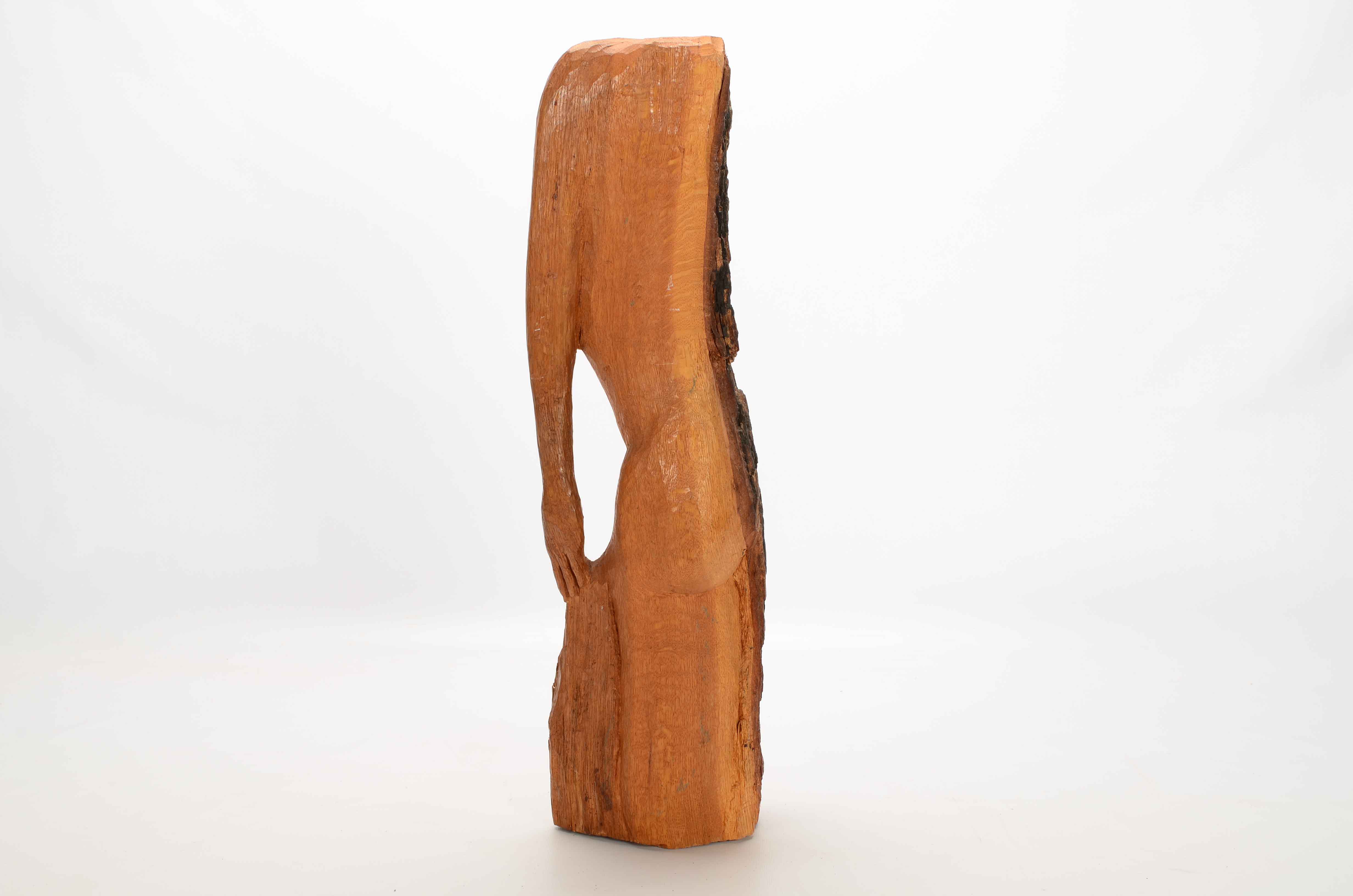 Dan Curtis 1960s Hand-Carved Salvaged Wood Figurative Sculpture
