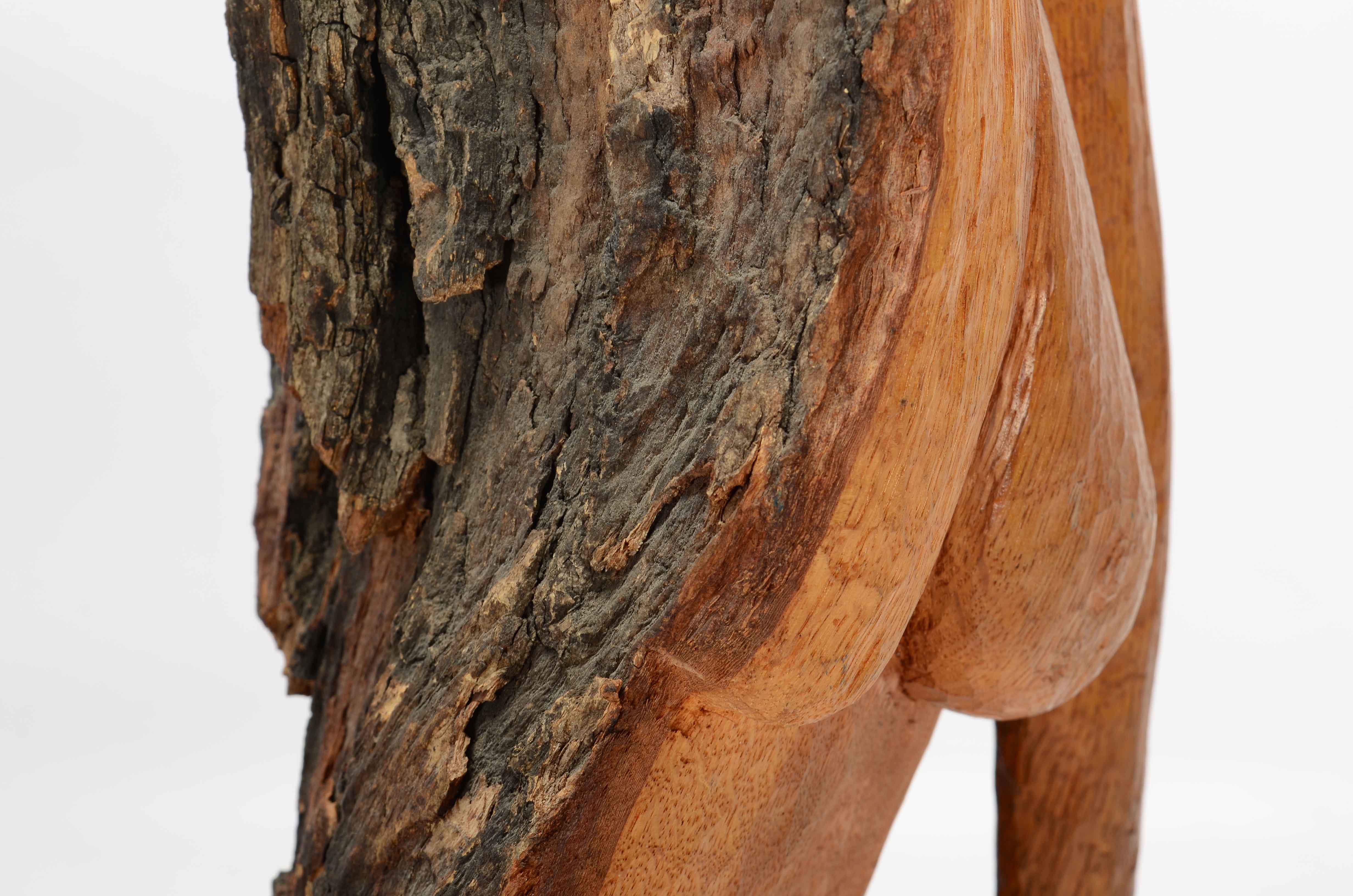 Dan Curtis 1960s Hand-Carved Salvaged Wood Figurative Sculpture