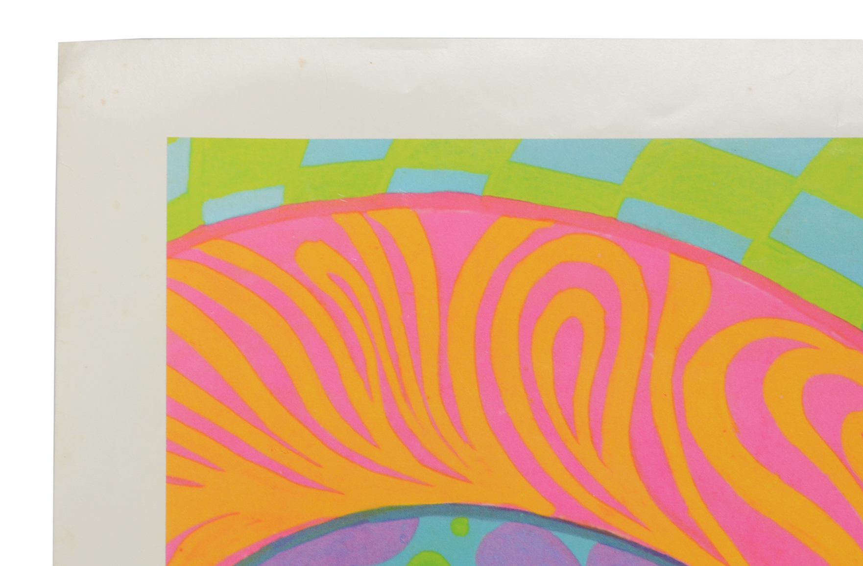 Original 1960s Psychedelic Poster with Blonde Woman in Pink