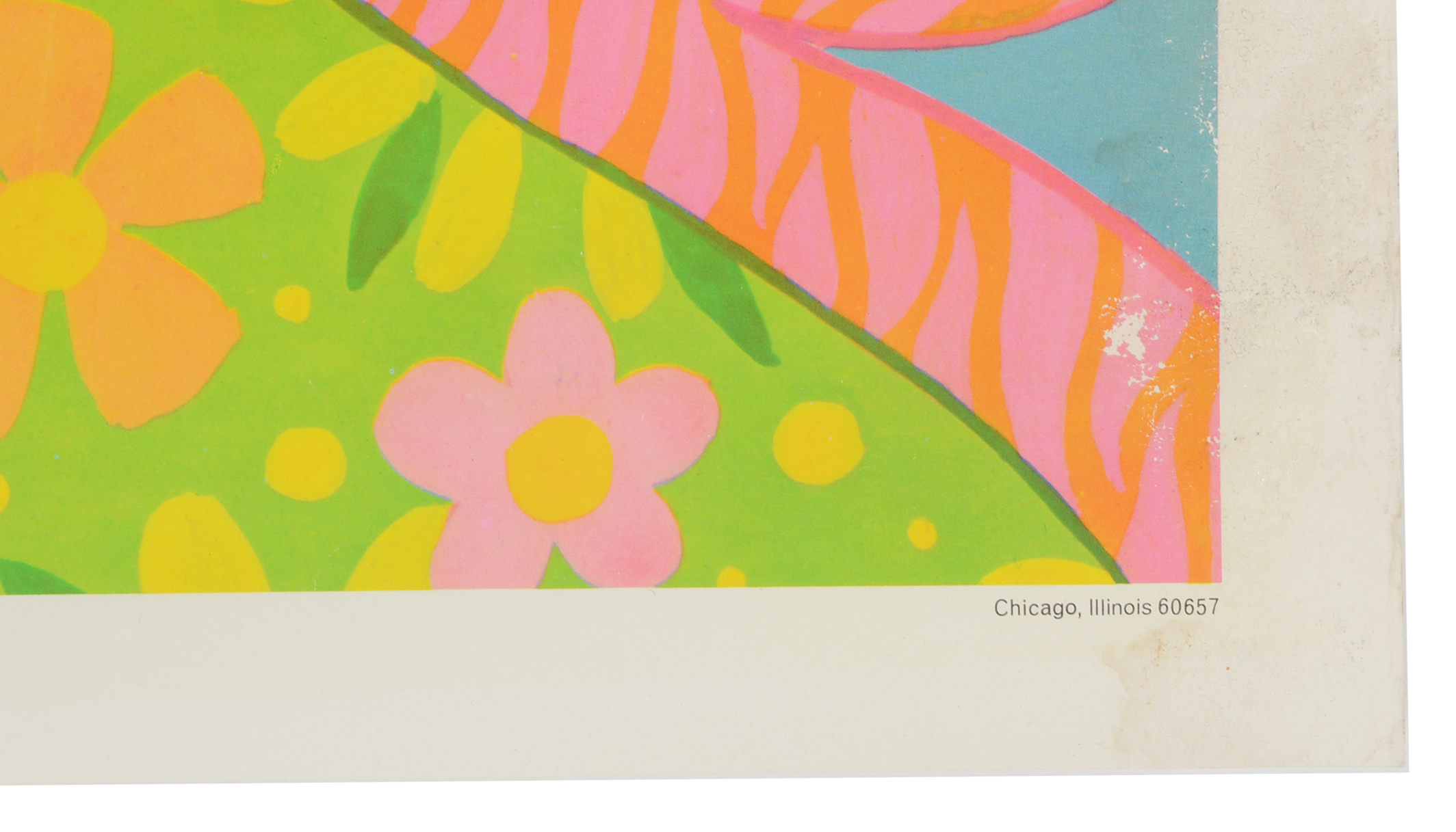 Original 1960s Psychedelic Poster with Blonde Woman in Pink