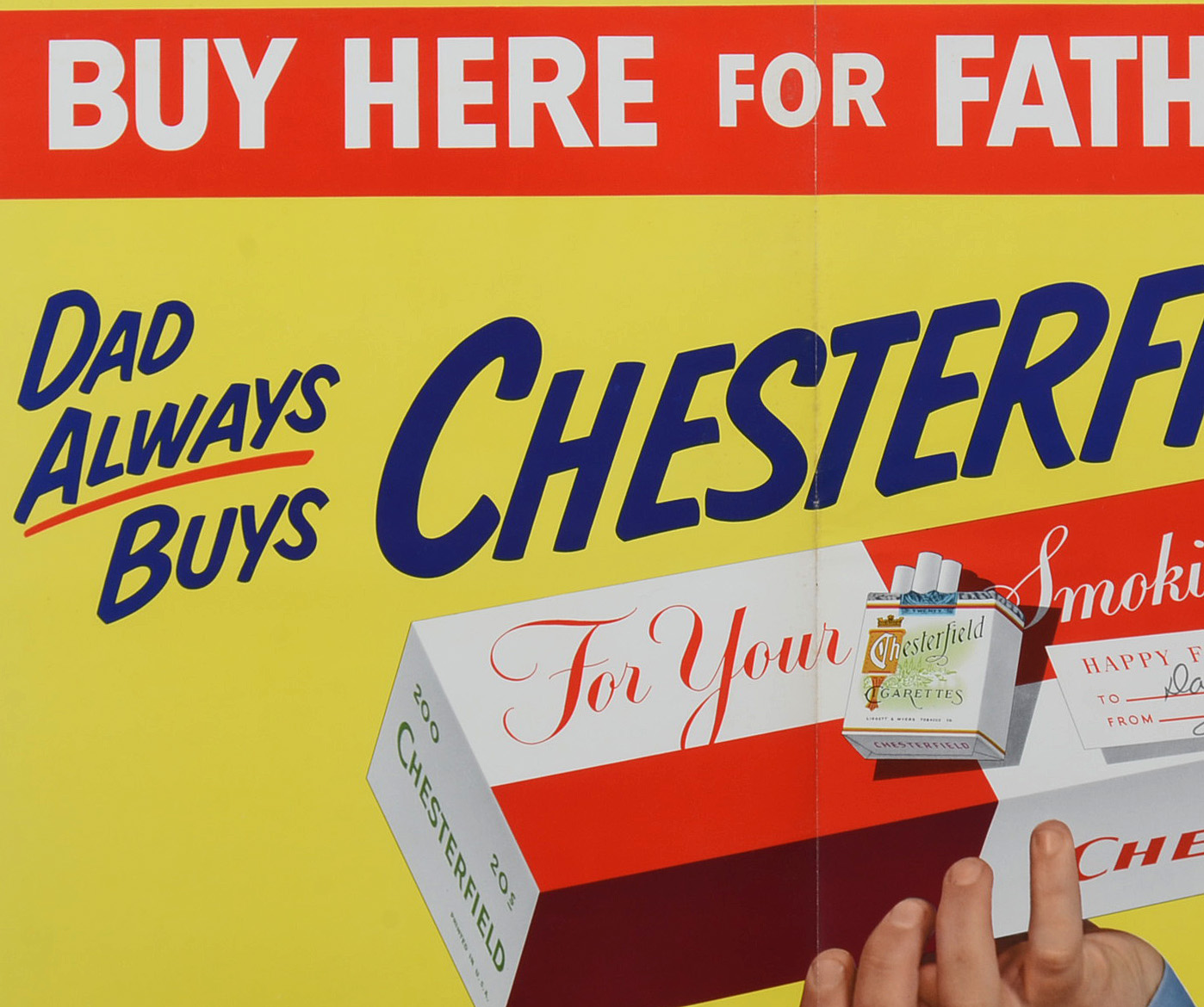 Original 1950s Chesterfield Cigarettes Poster Advertisement