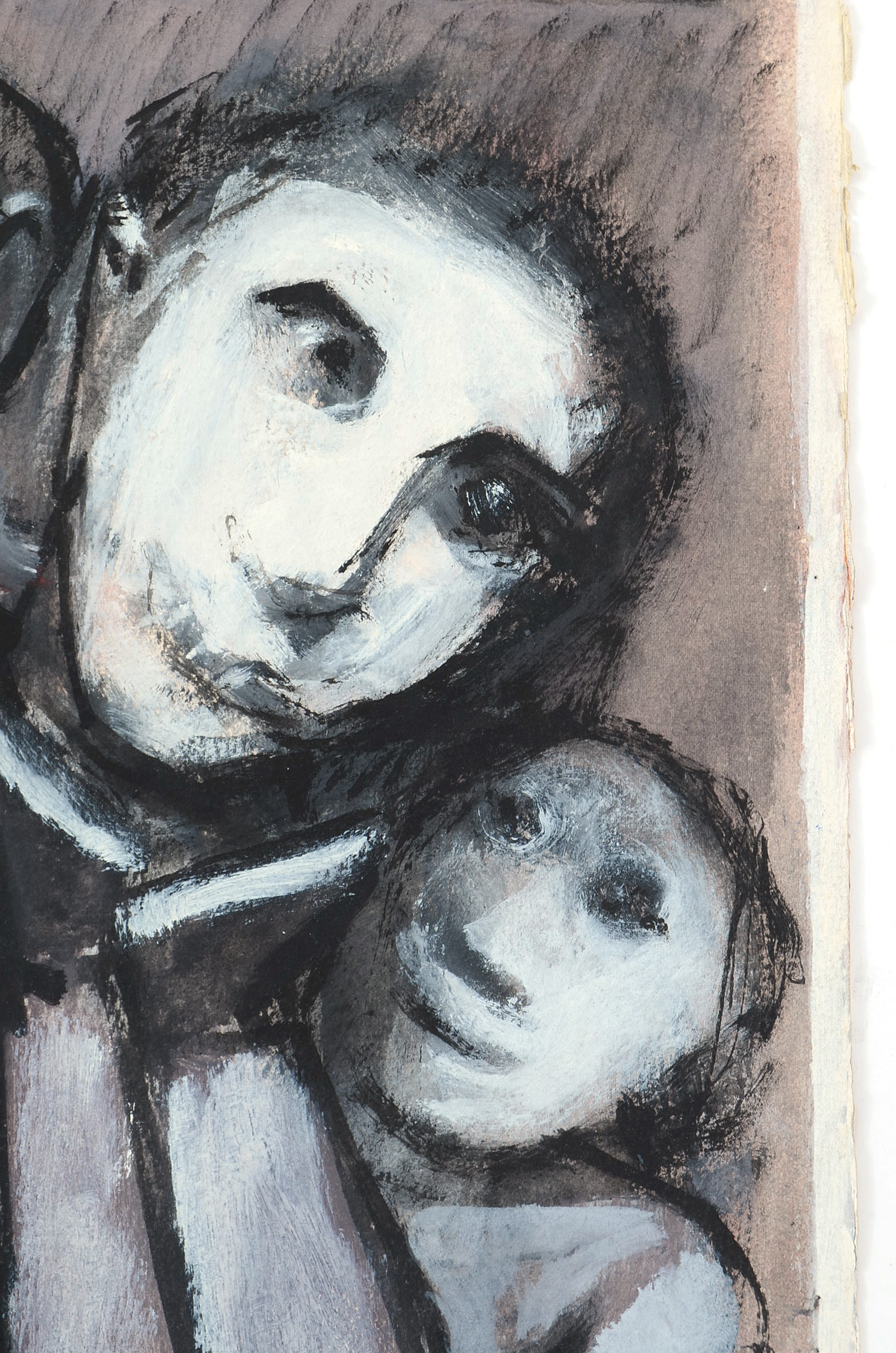 Robert Broderson Original Oil on Paper "Six Figures - Rose, Black & White"