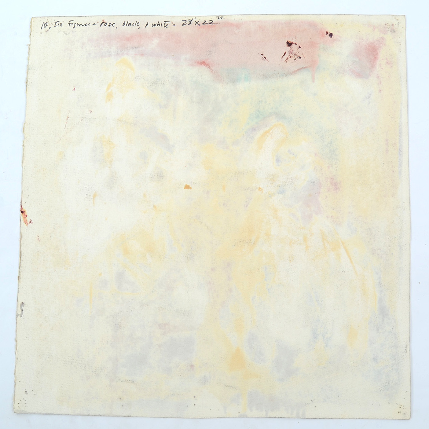 Robert Broderson Original Oil on Paper "Six Figures - Rose, Black & White"