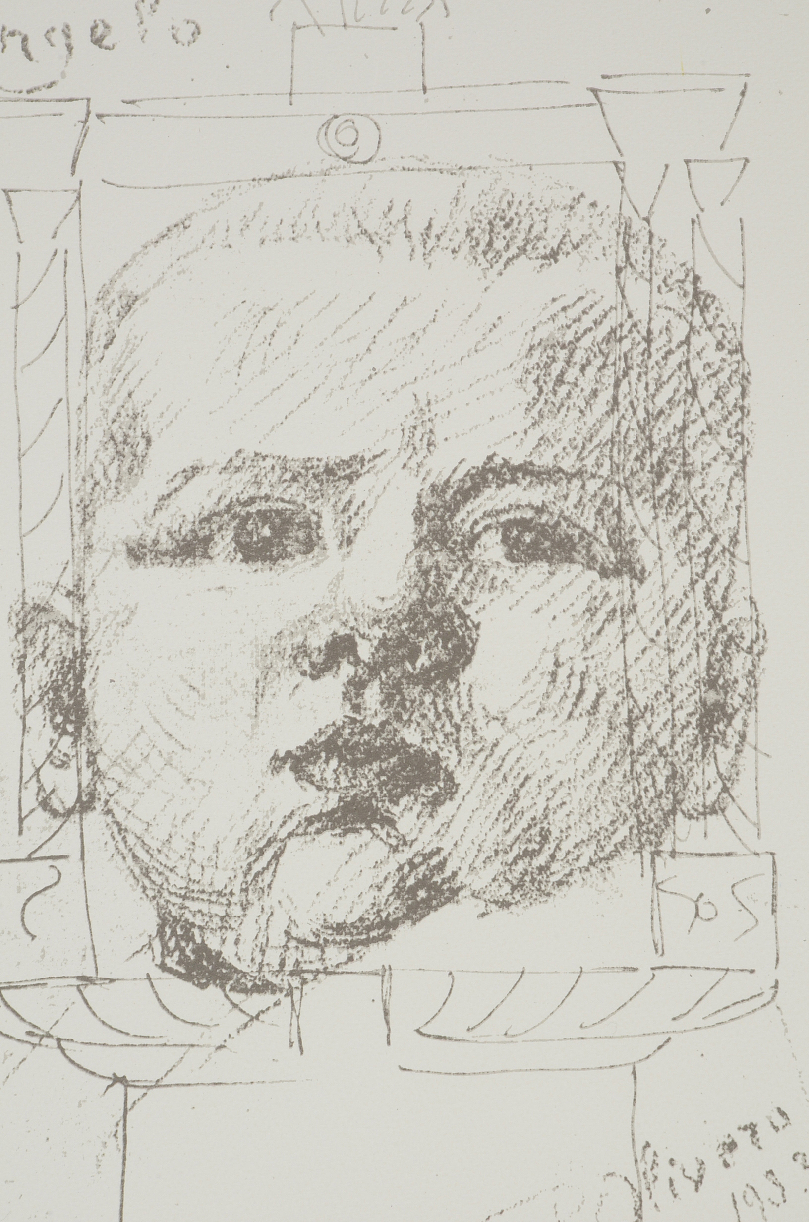 Michelangelo Pistoletto Signed 1980 Limited Edition Serigraph "Untitled (Art Assumes Religion)"