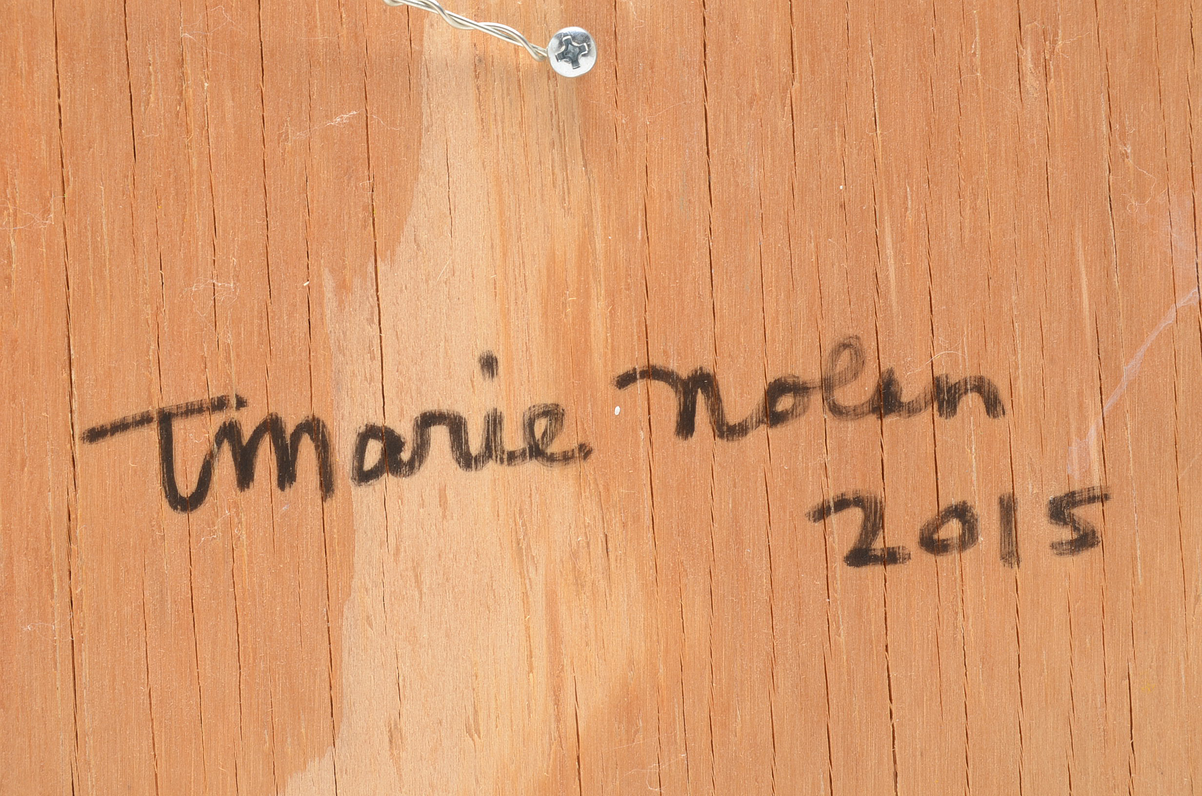 T. Marie Nolan Original 2015 Folk Art Acrylic on Salvaged Wood