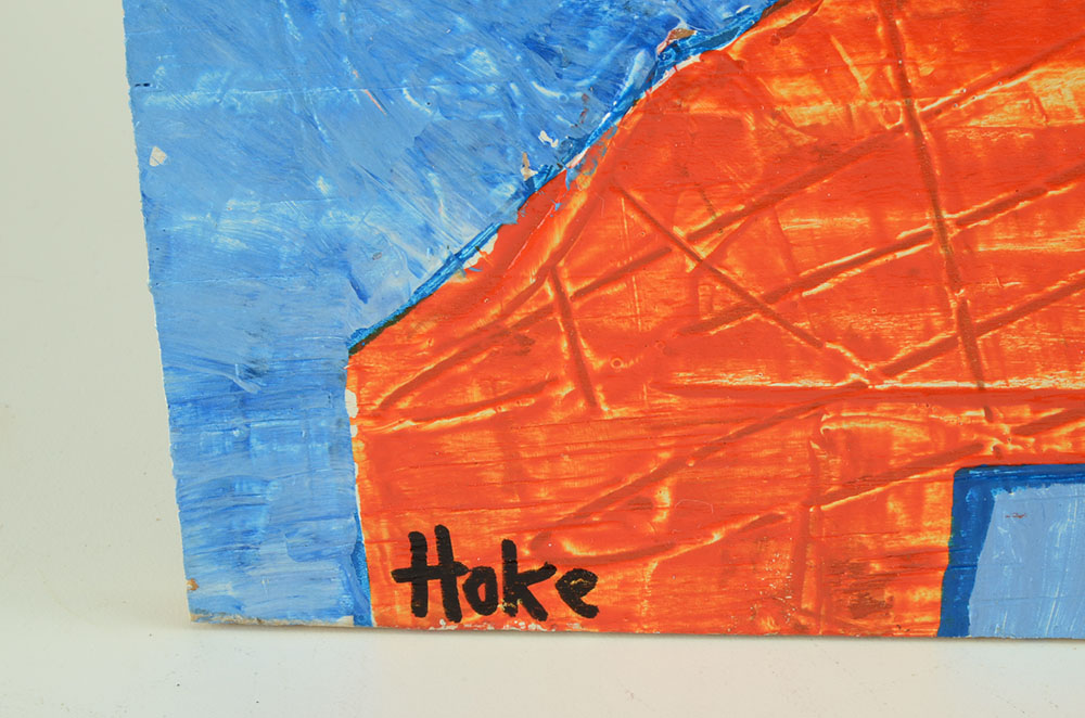 Bob Hoke Original 2015 Outsider Art Acrylic Painting on Plywood "Candy Man"