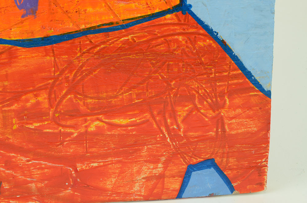 Bob Hoke Original 2015 Outsider Art Acrylic Painting on Plywood "Candy Man"