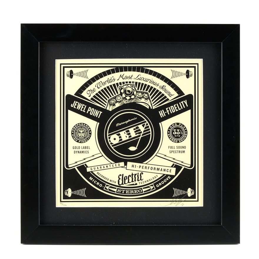 Shepard Fairey Signed Limited Edition Serigraph from "50 Shades of Black"