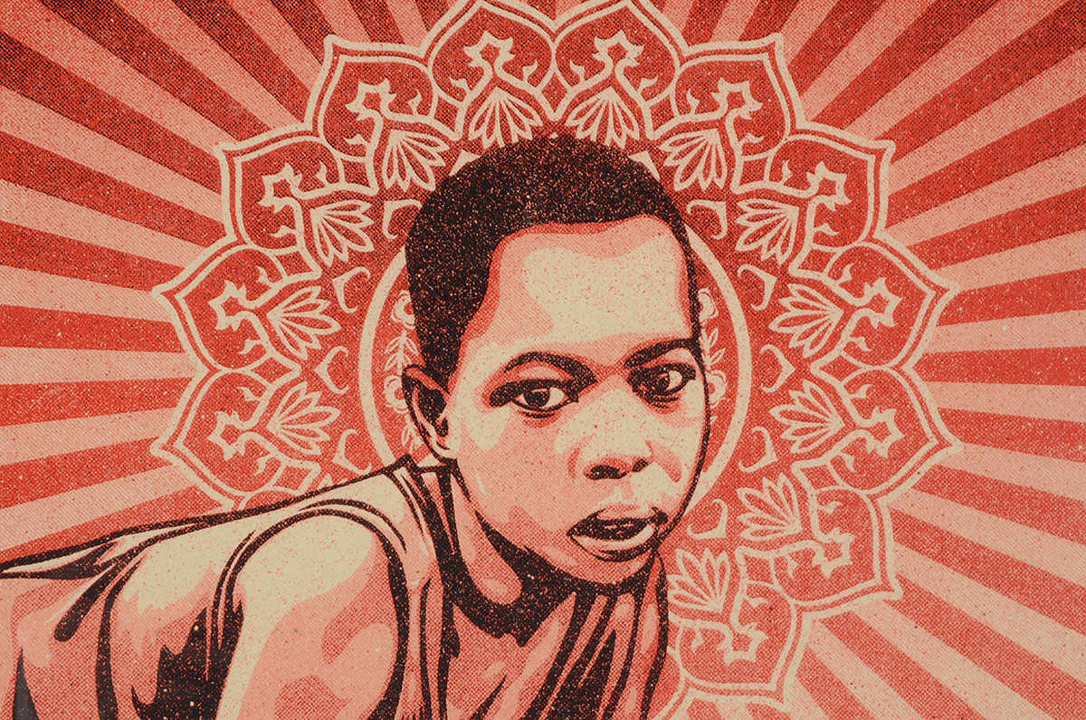 Shepard Fairey 2009 Signed Limited Edition Serigraph "Yellow Cans" for L.E.A.D. Uganda Benefit