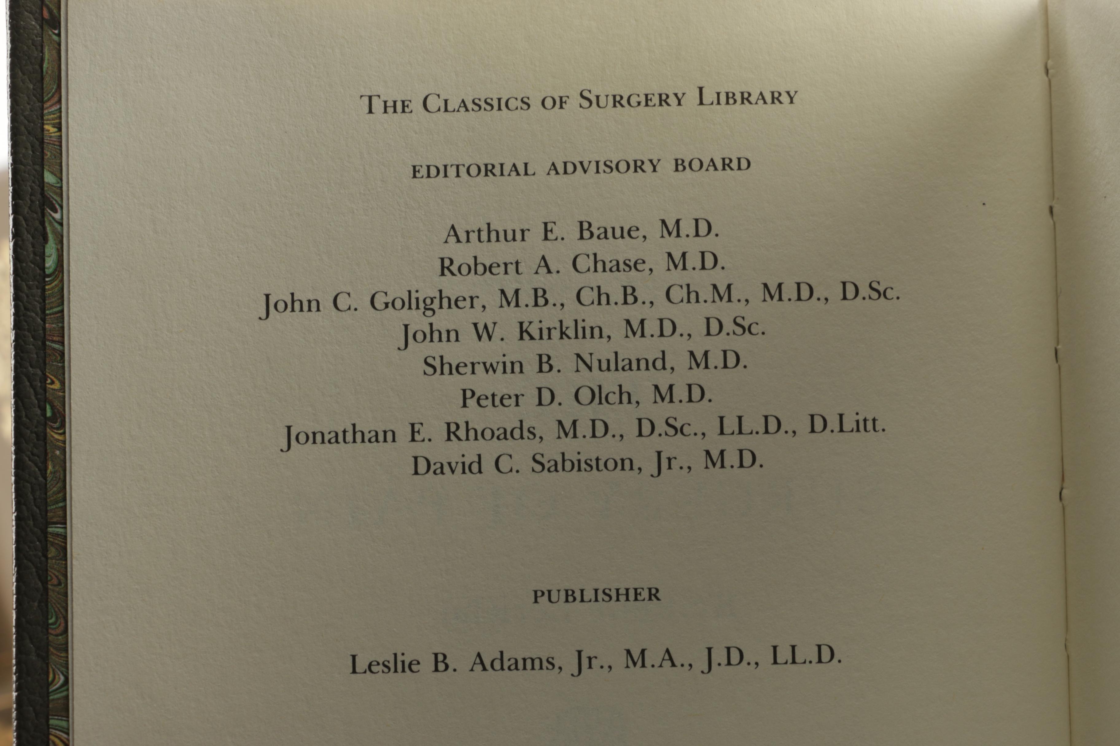 Leatherbound Classic Medical Books Featuring "The Classics of Surgery Library"