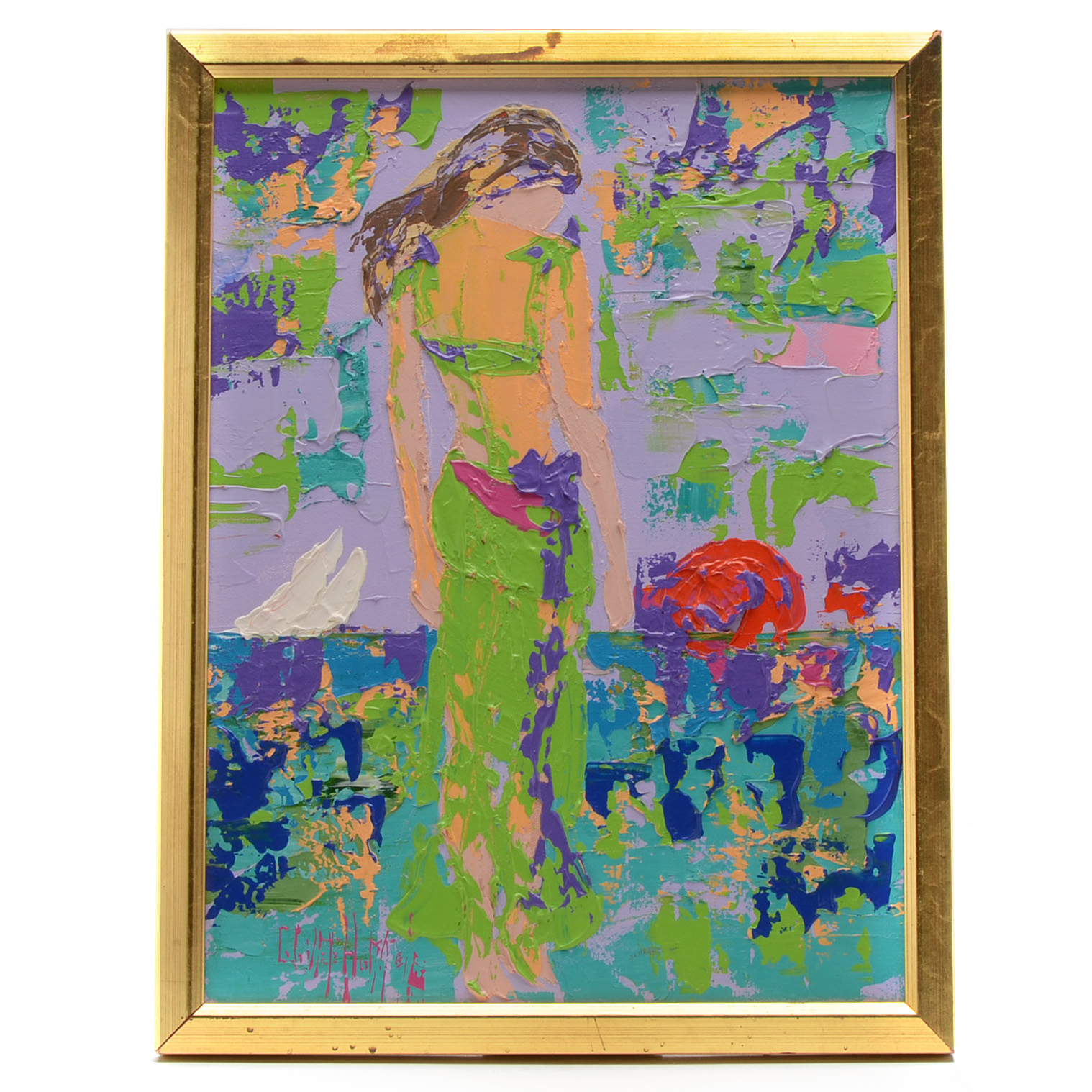 Gayle Gillette Hummel Original 1994 Oil & Acrylic on Canvas "East of the Sun and West of the Moon"