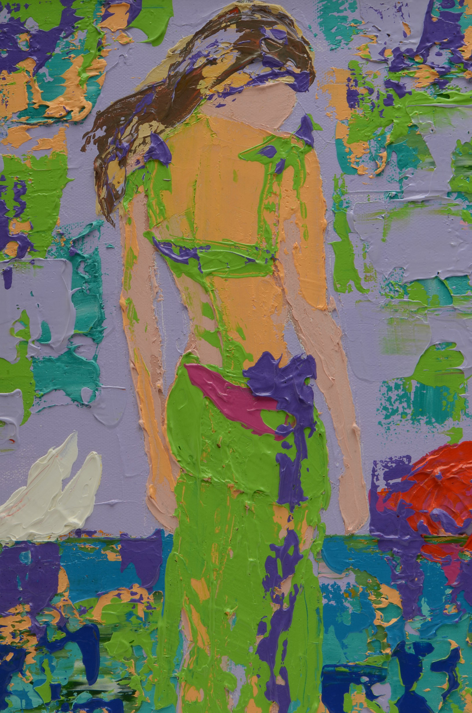 Gayle Gillette Hummel Original 1994 Oil & Acrylic on Canvas "East of the Sun and West of the Moon"