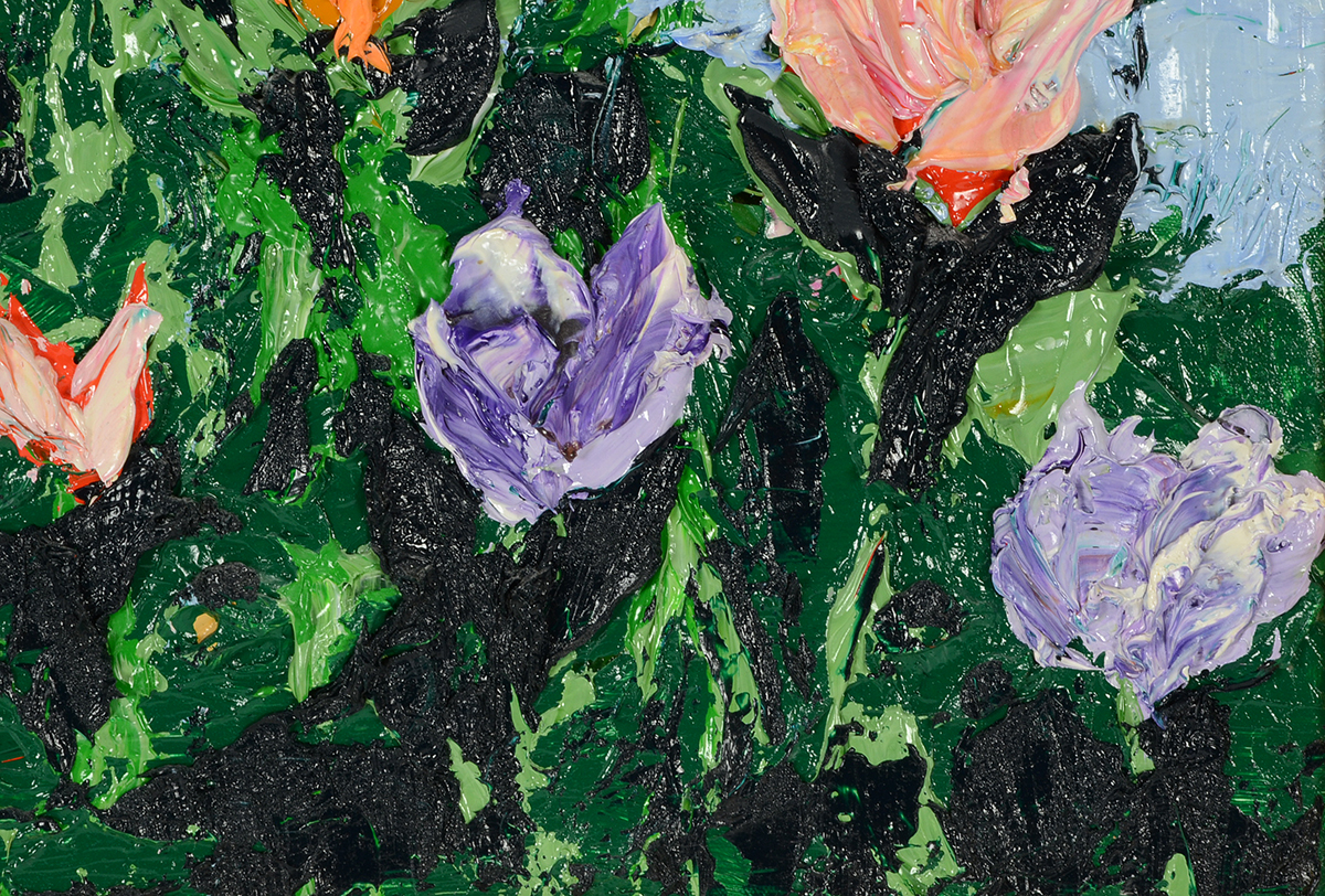 Gayle Gillette Hummel Original 2006 Heavy Impasto Oil on Canvas "Keep an Eye on Spring"