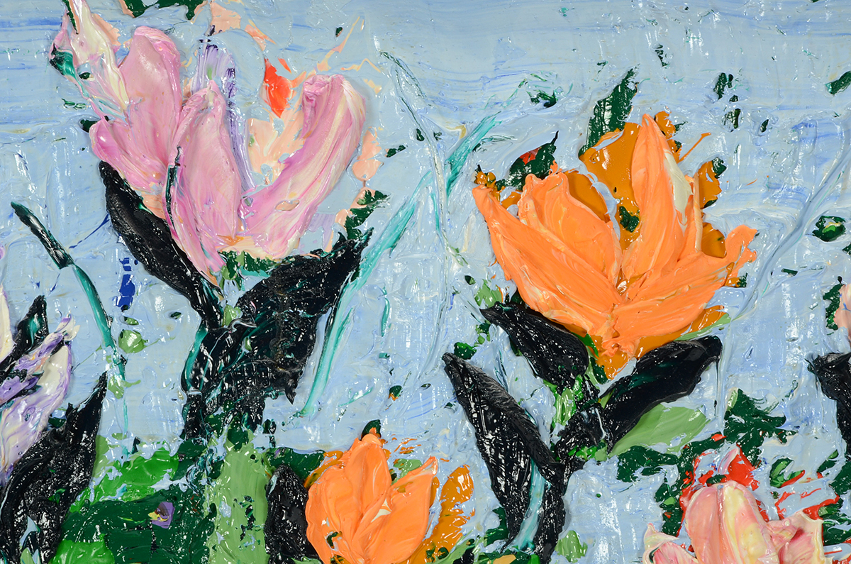 Gayle Gillette Hummel Original 2006 Heavy Impasto Oil on Canvas "Keep an Eye on Spring"