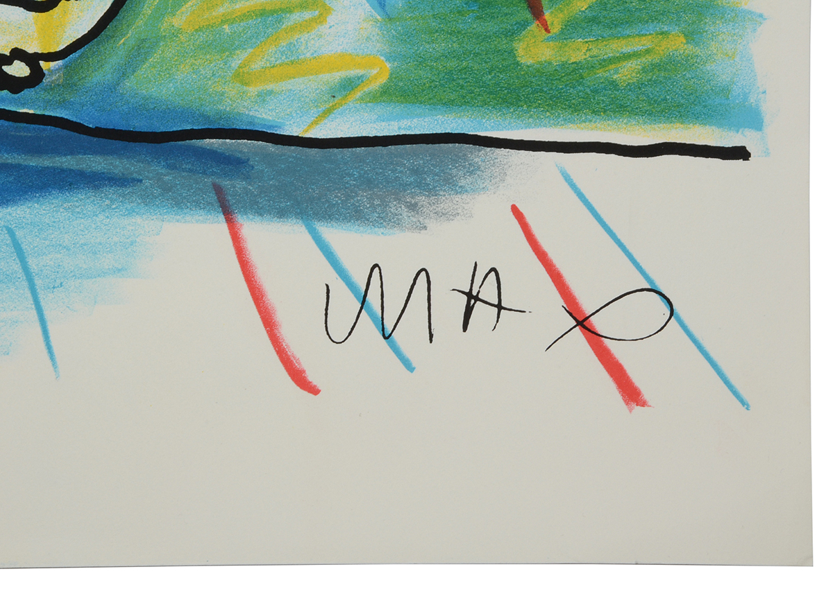 Peter Max Limited Edition Hand-Pulled Lithograph of Flowers